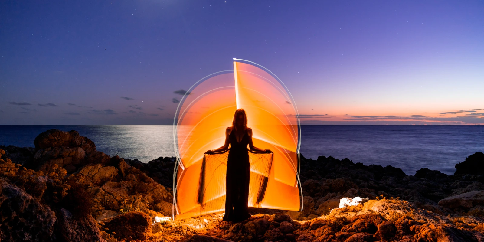 creative light painting portrait