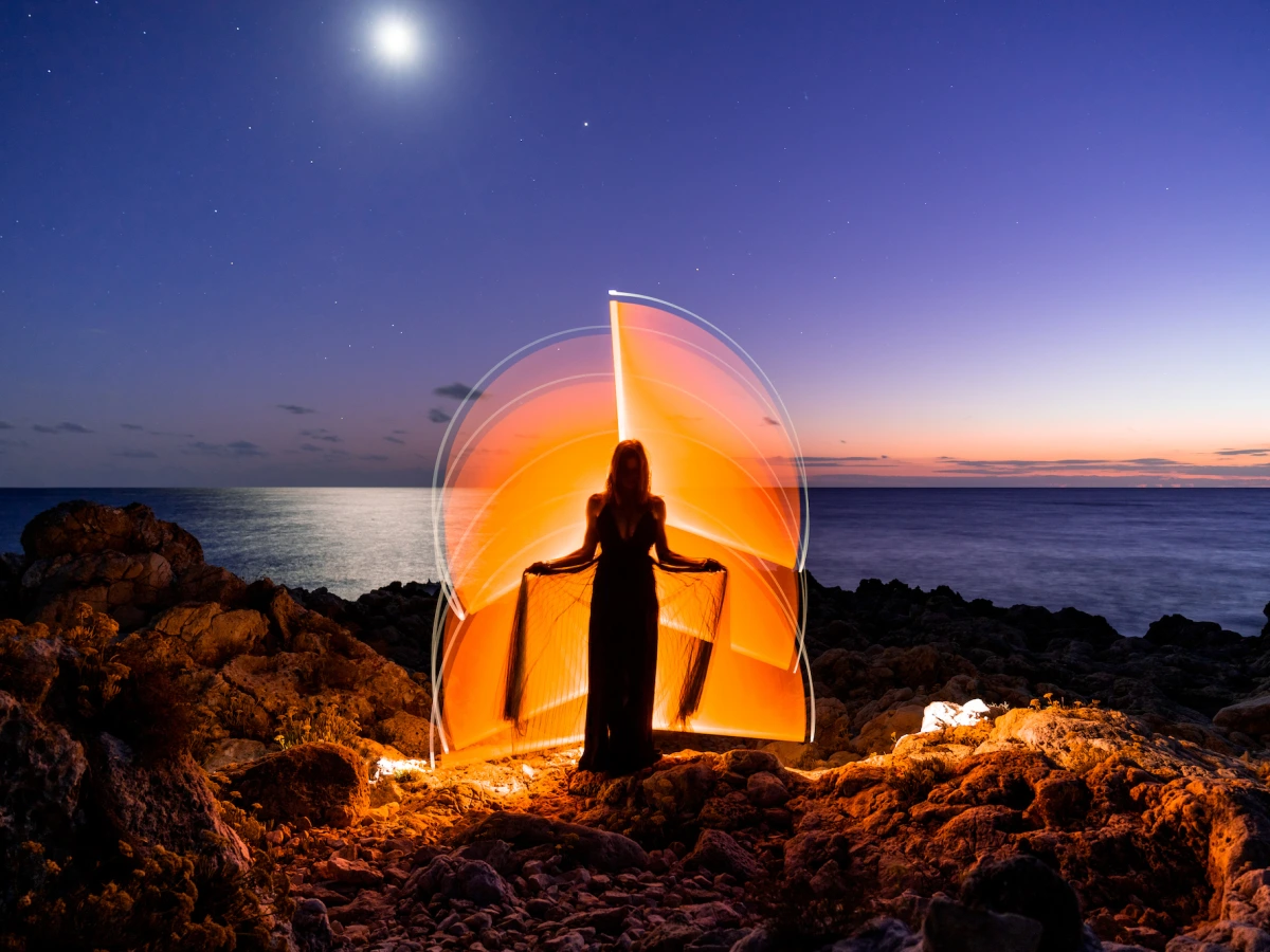 ritratto creativo light painting