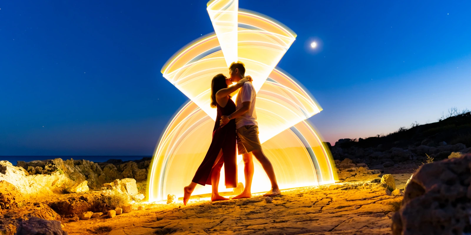 ritratti romantici light painting puglia
