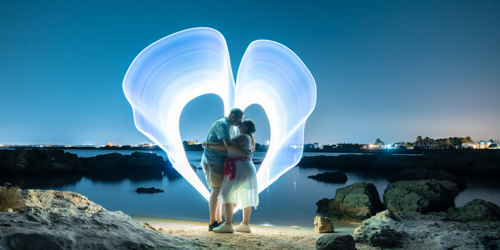light-painting photo honeymoon