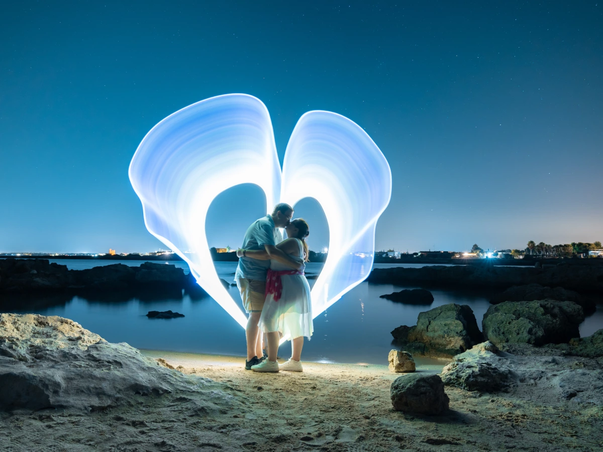 light-painting photo honeymoon
