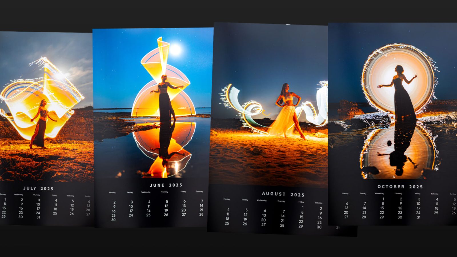 light-painting photography calendar
